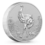 2024 2 Oz Piedfort 'Next Generation Series' Silver Emu Mother & Babies (BU)