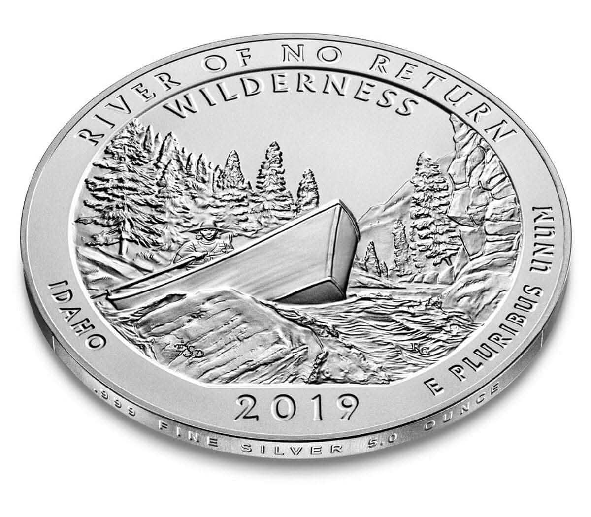 2019 Frank Church River of No Return Wilderness 5 oz Silver Coin – America The Beautiful