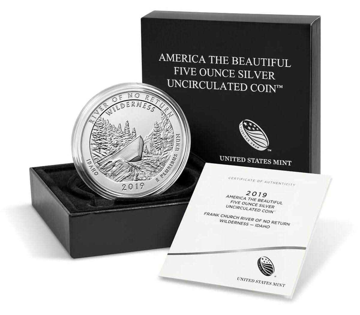 2019 Frank Church River of No Return Wilderness 5 oz Silver Coin – America The Beautiful