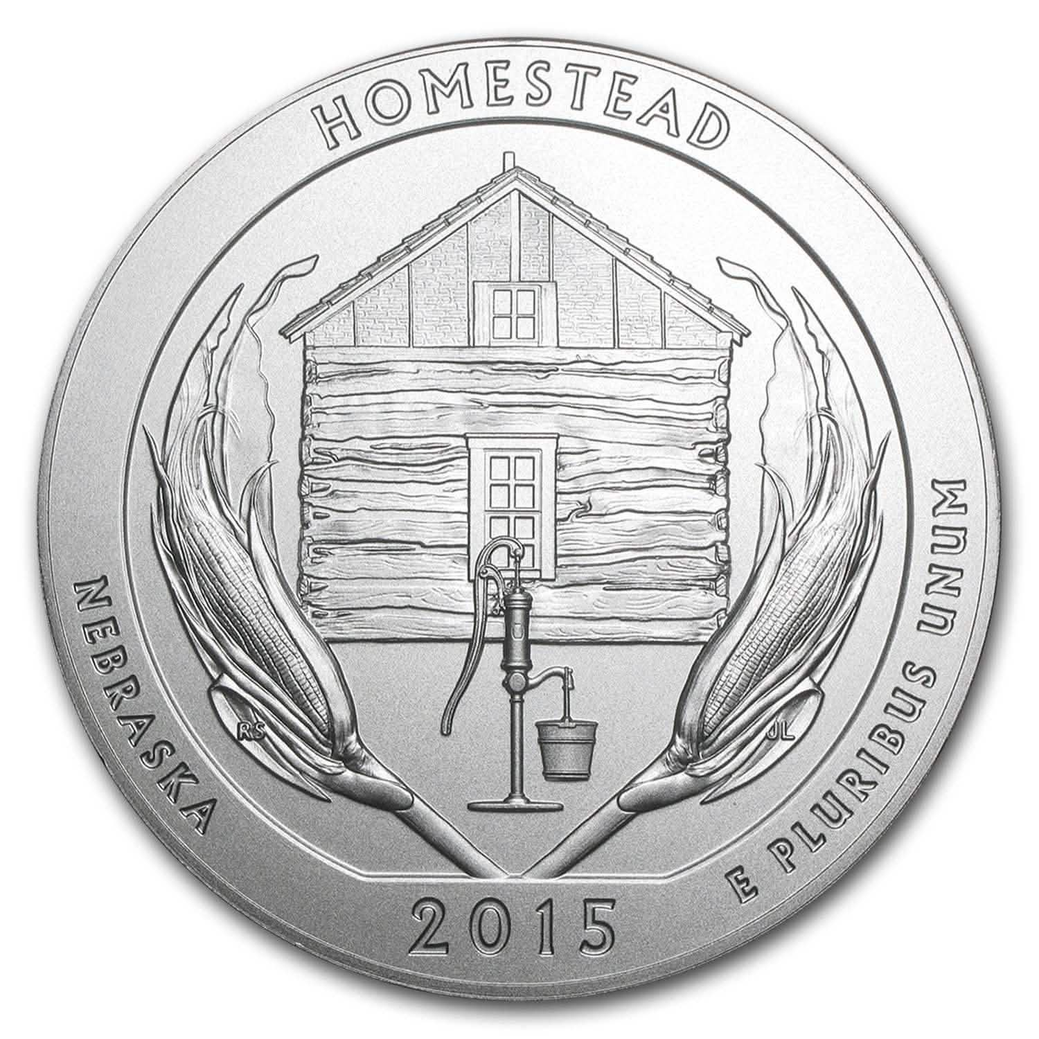 2015-P 5 oz Silver ATB Homestead (w/Box & COA)