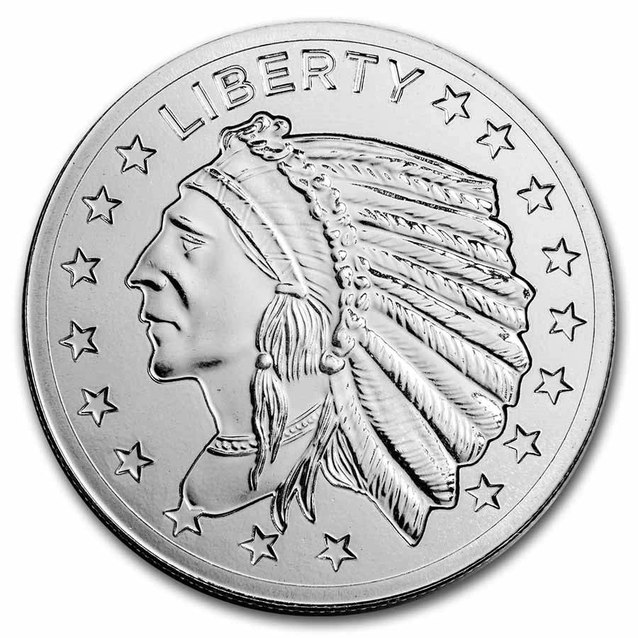 1 oz Silver Round - Incuse Indian - AGC