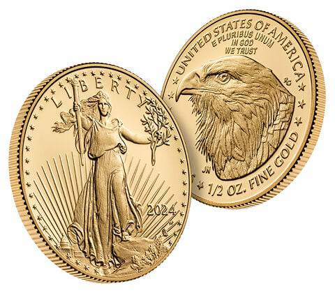 1/2 oz American Gold Eagle Coin BU - Random Year - AGC