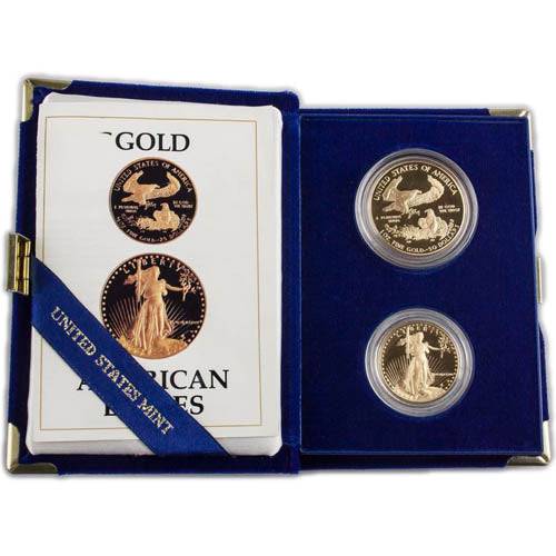 2-Coin Proof American Gold Eagle Set (Box + CoA) - AGC